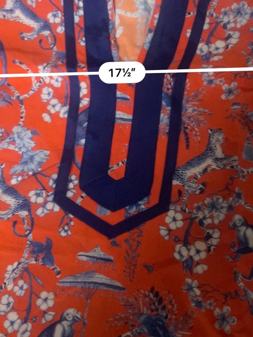 NicoBlu Vibrant Orange & Blue Printed Tunic Top - Picture 6 of 6